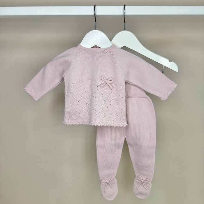 Pale Pink Knitted Baby Set