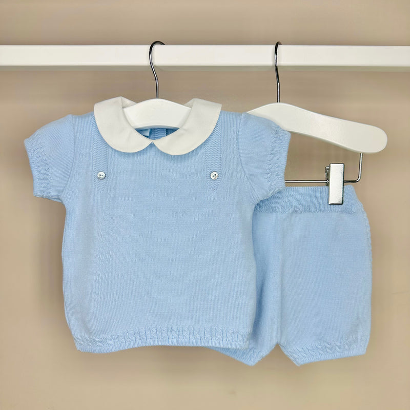 Blue Classic Peter Pan Shorts Set