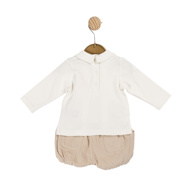 Beige Needlecord Top and Bloomer