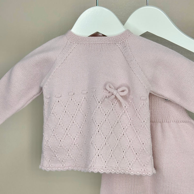 Pale Pink Knitted Baby Set