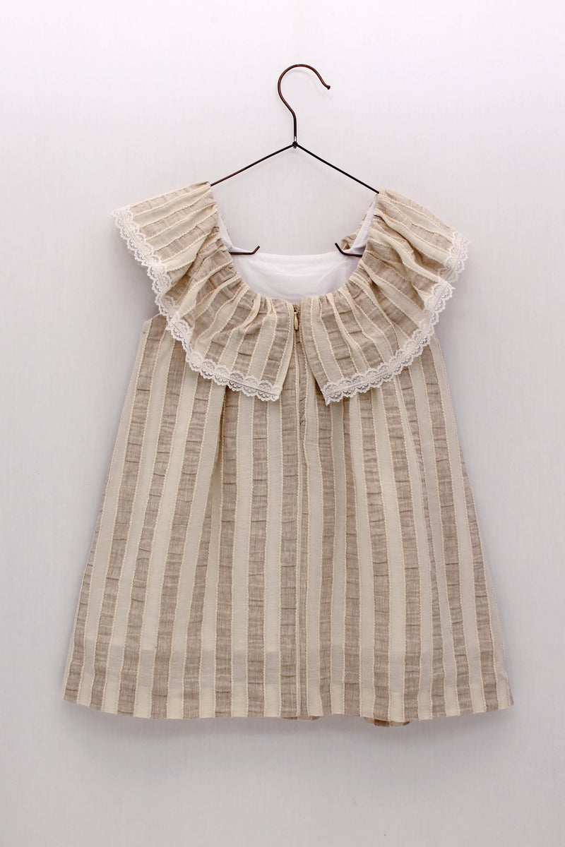 Beige Striped Dress