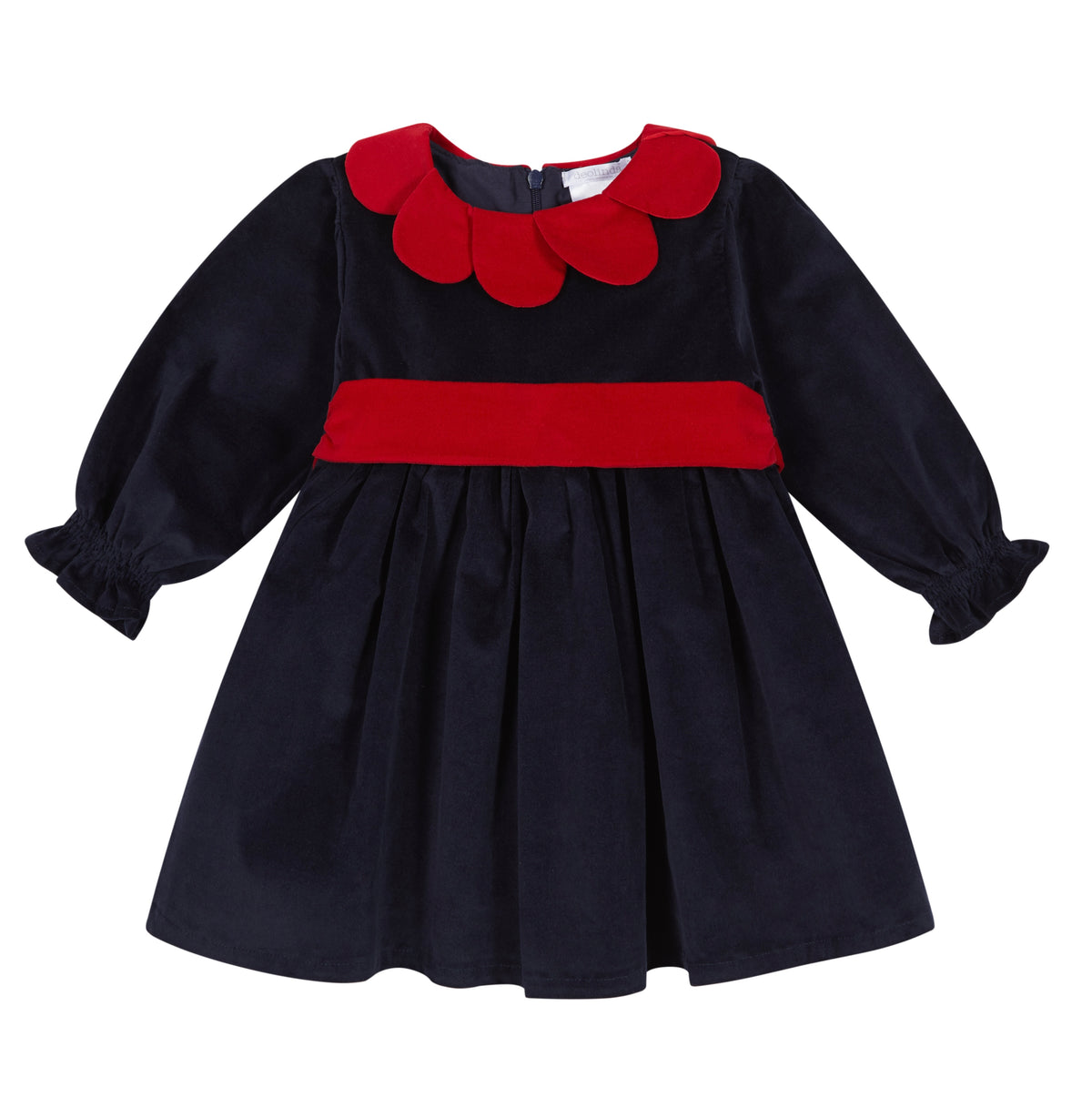 Navy & Red Velvet Dress