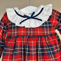 Navy & Red Tartan Dress