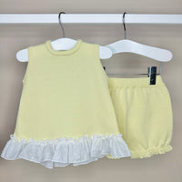 Lemon Girls Bow Bloomer Shorts Set