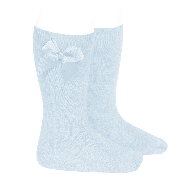 Blue Bow Knee High Socks