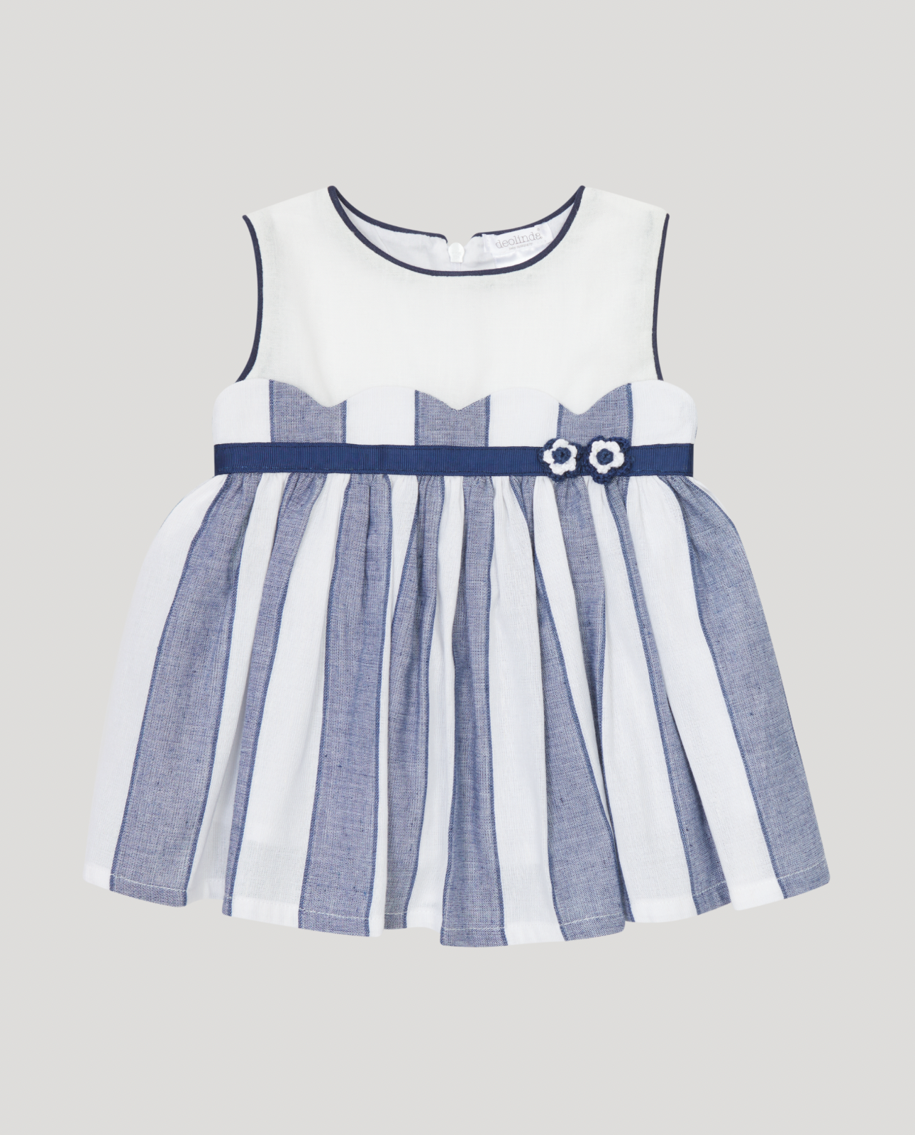 Navy & White Linen Dress