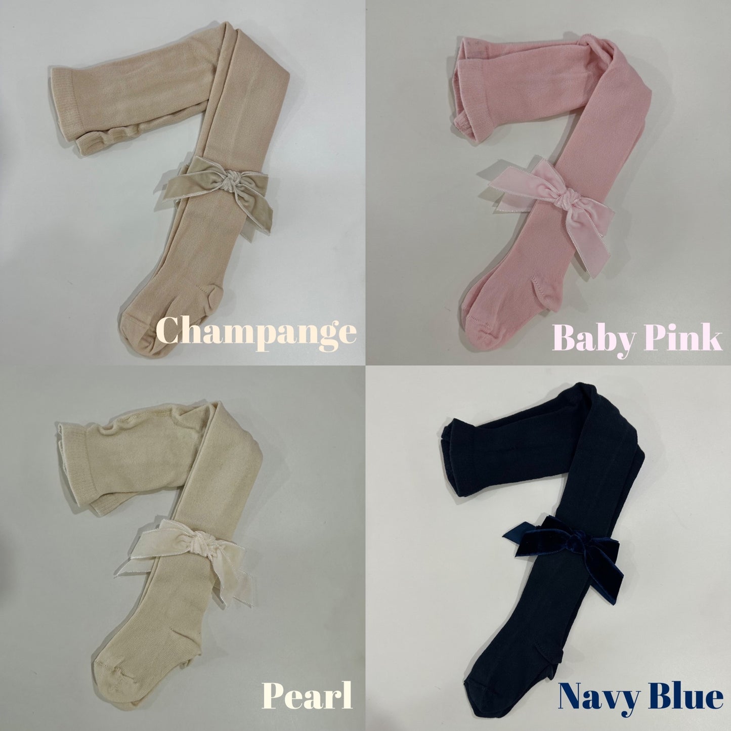 Velvet Bow Tights (All Colours)