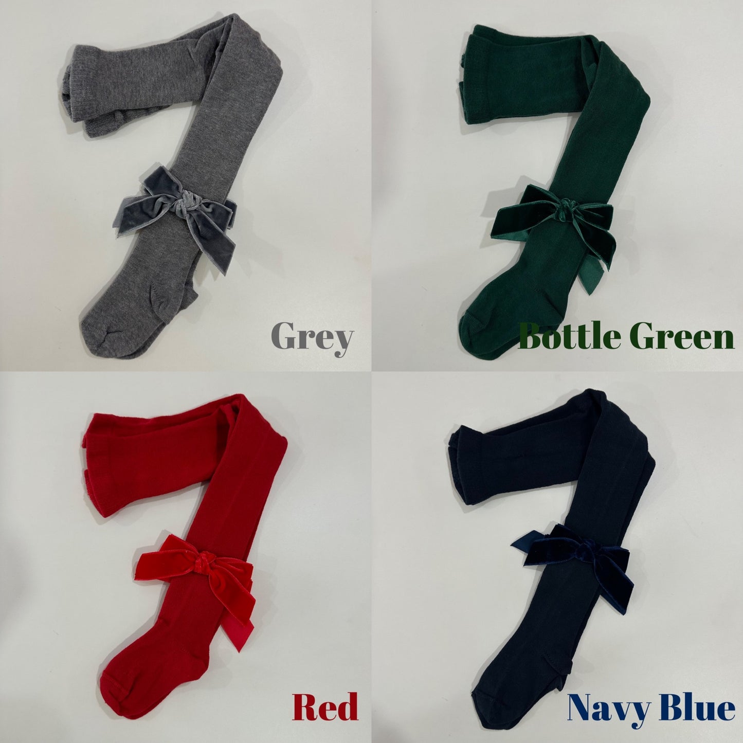 Velvet Bow Tights (All Colours)