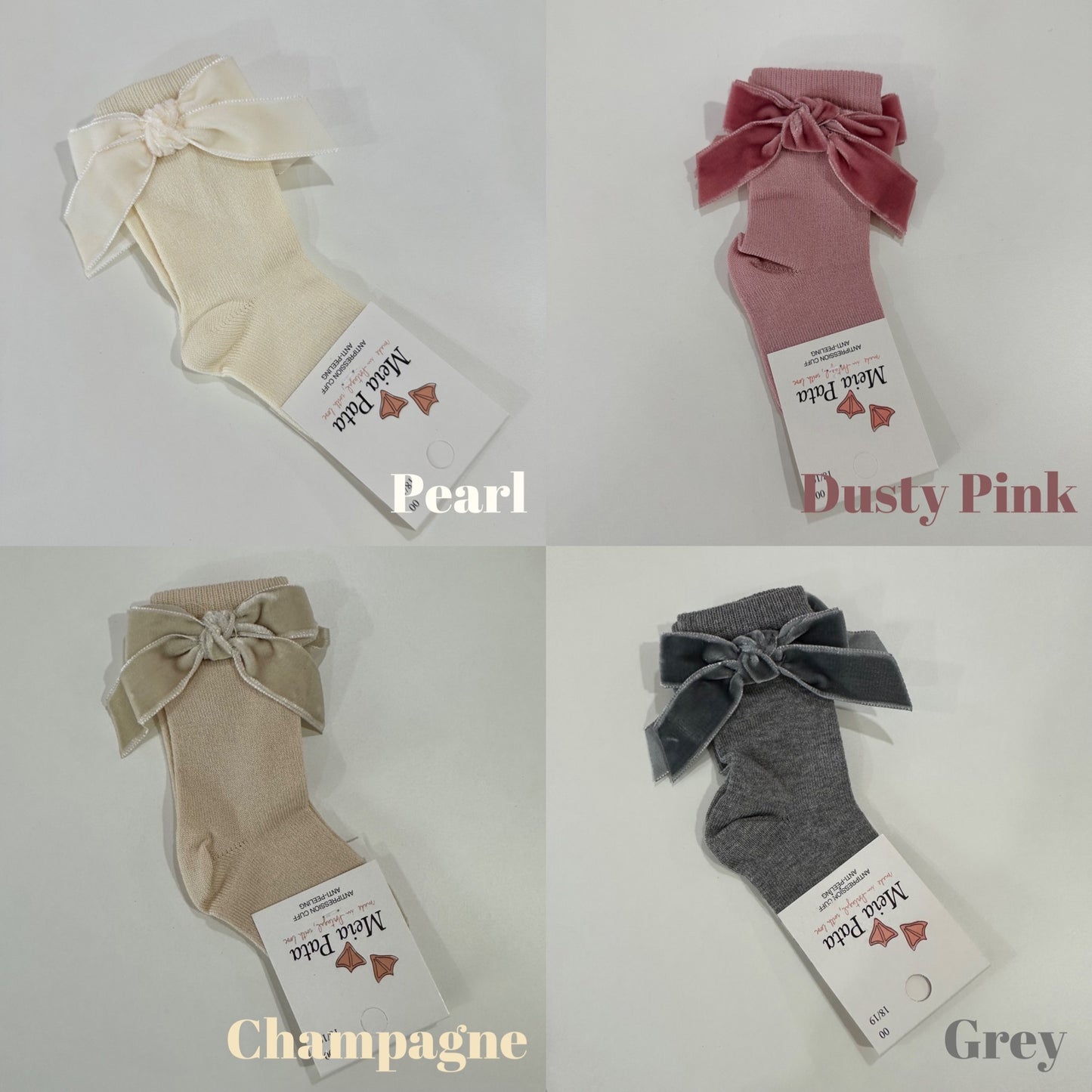 Velvet Bow Knee High Socks (All Colours)