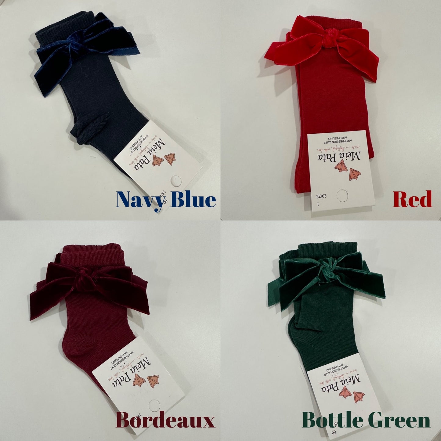 Velvet Bow Knee High Socks (All Colours)