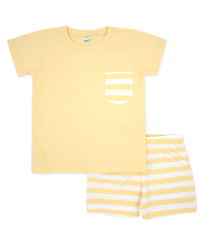 Lemon Stripe Shorts Set