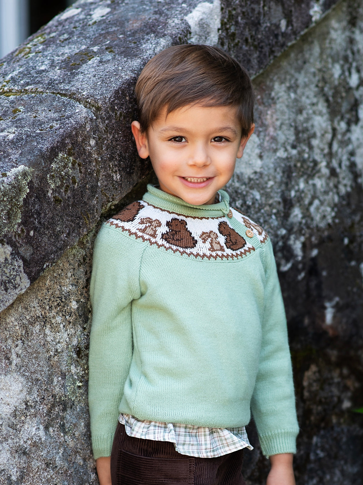 Green Knitted Bear Jumper