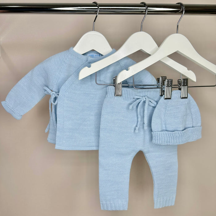 Blue Knitted Baby Pant Set