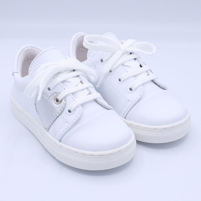 Santina White Leather Trainers