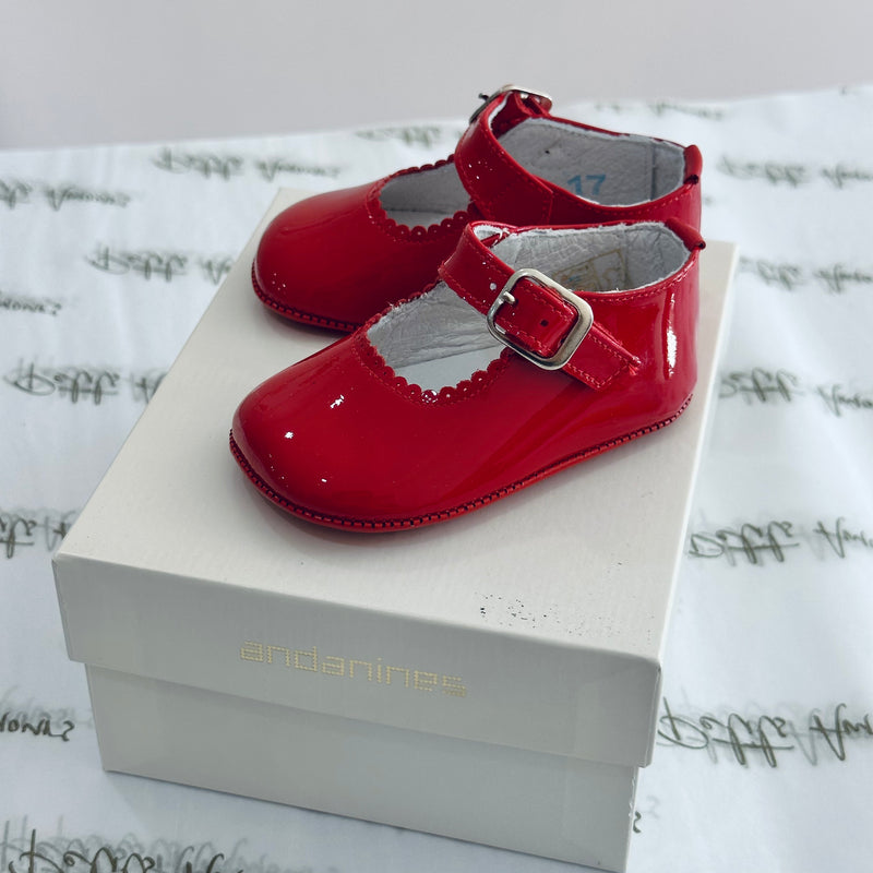 Red Mary Jane Pram Shoes