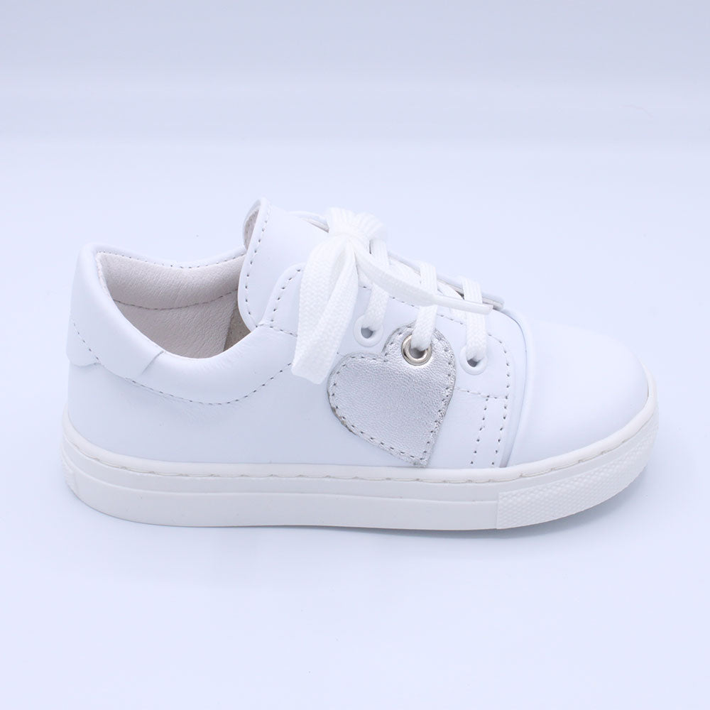 Santina White Leather Trainers