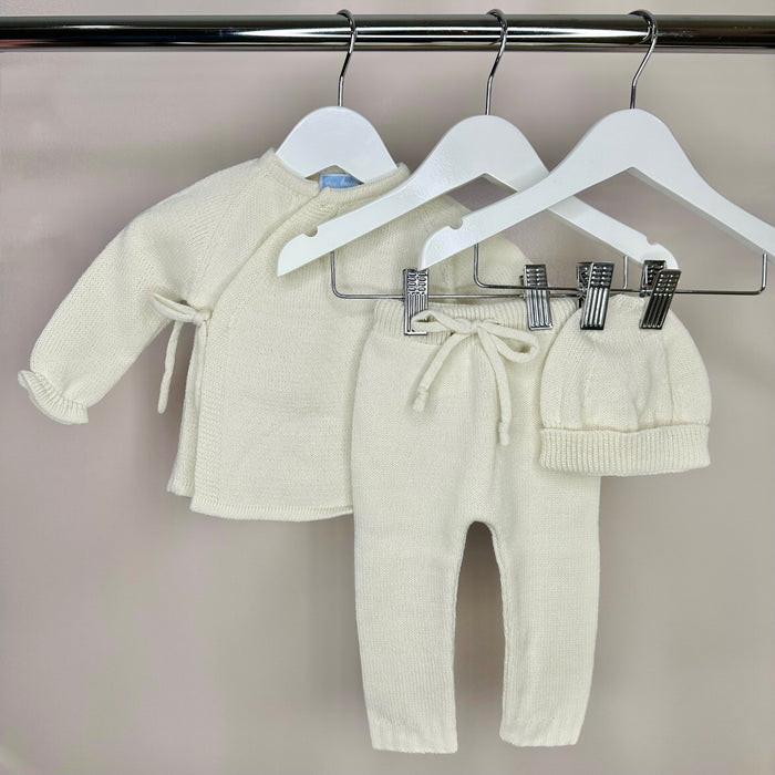 Beige Knitted Baby Pant Set
