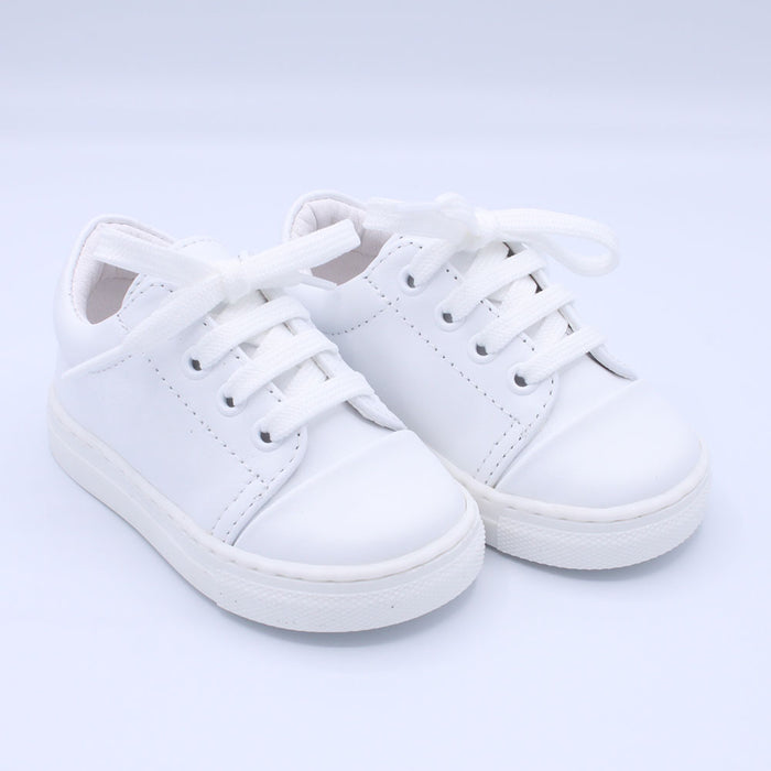 Santiago White Leather Trainers
