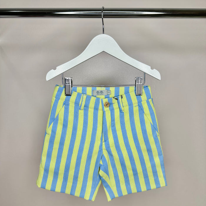 Blue & Lime Striped Shorts