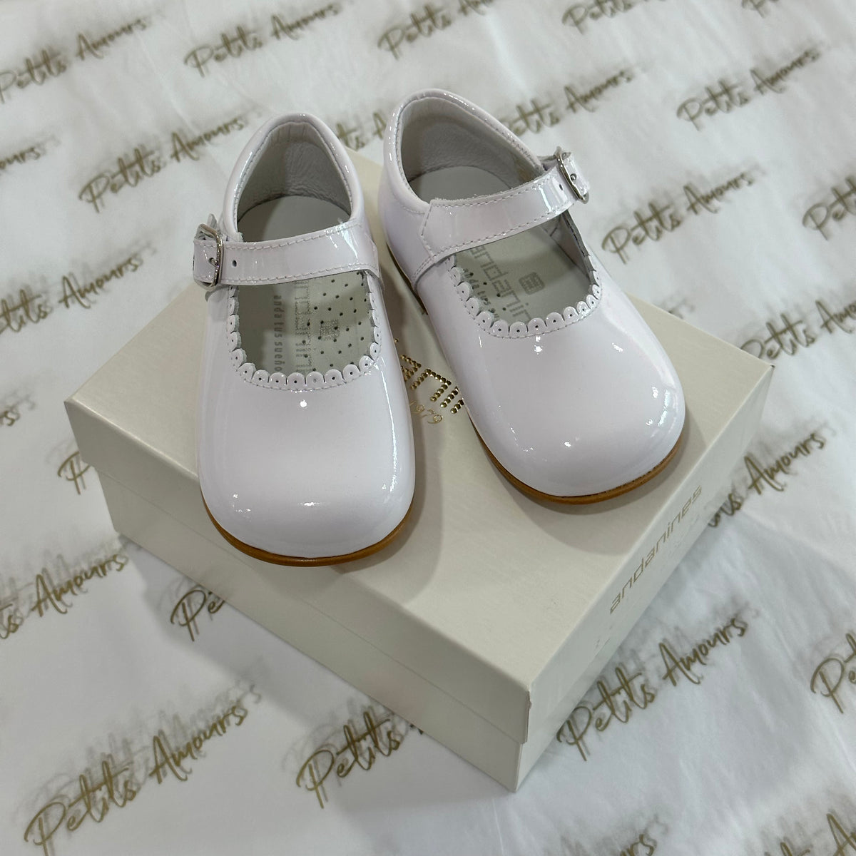 White Patent Mary Jane Shoes - Main Image