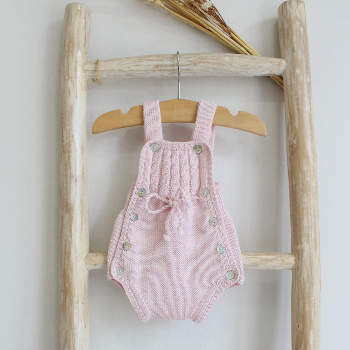 Pink Cable Knitted Romper