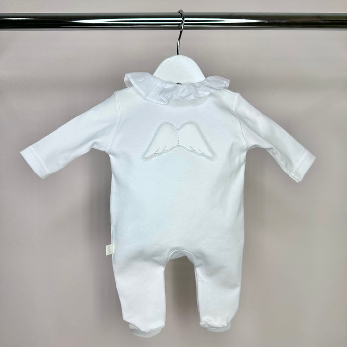 White Frilly Collar Exclusive Angel Wing Babygrow