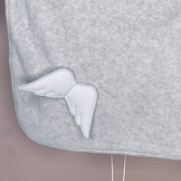 Grey Angel Wing Velour Blanket