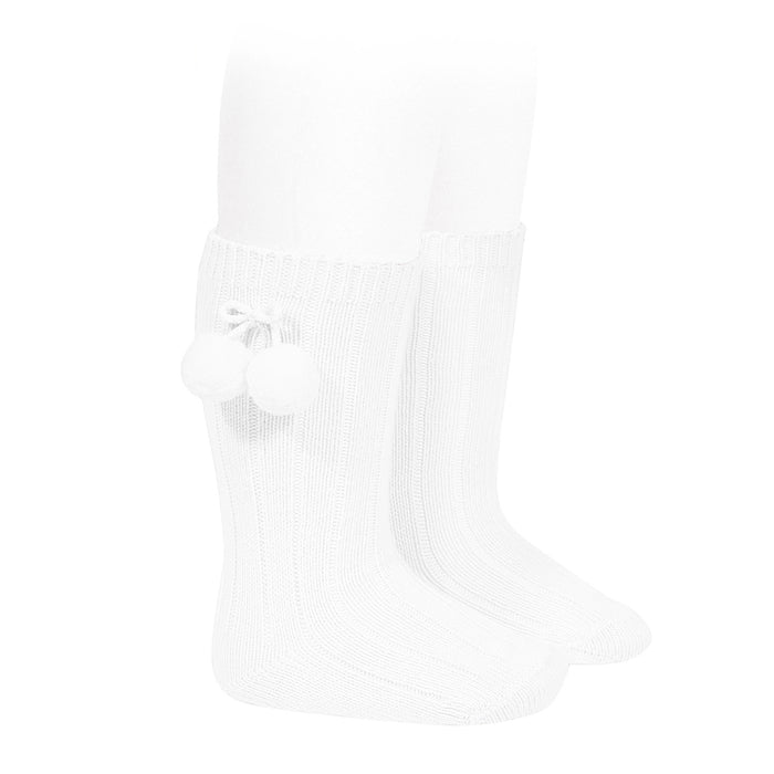 White Pom Pom Socks