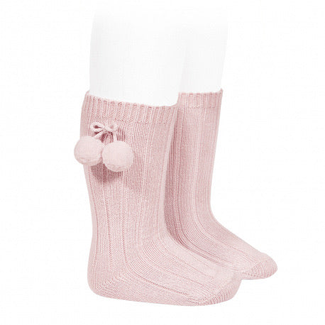 Pink Pom Pom Socks