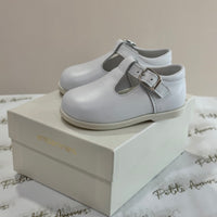 White Leather First Walker Shoes