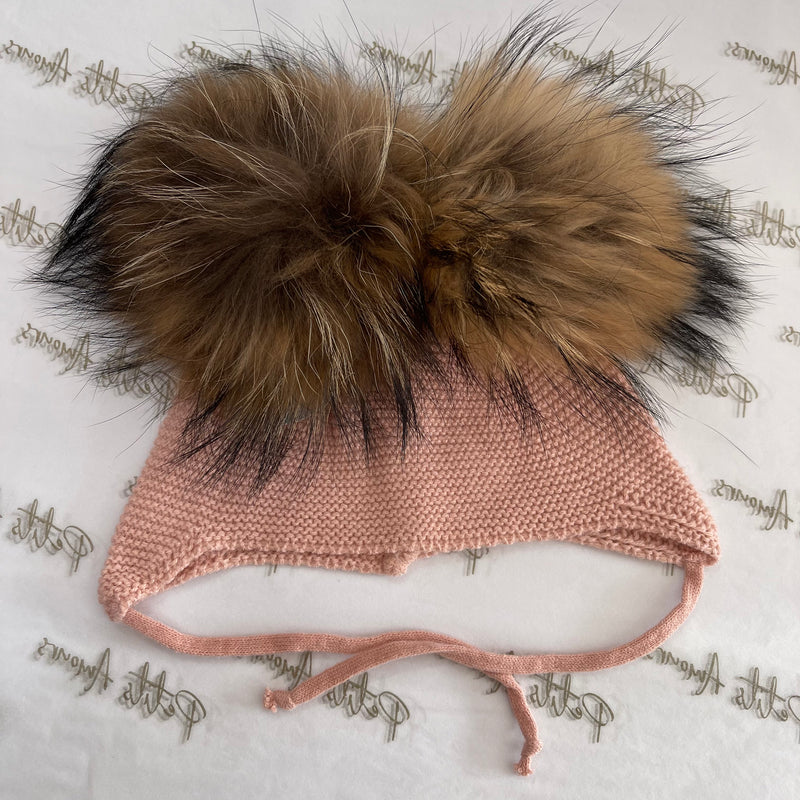 Pink Double Pom Hat