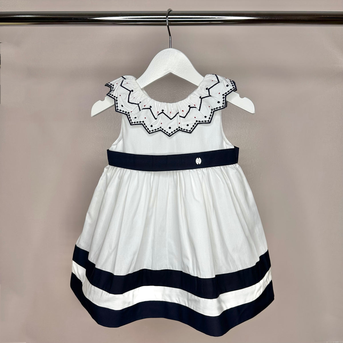 White & Navy Nautical Dress