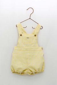 Yellow Gingham Dungarees