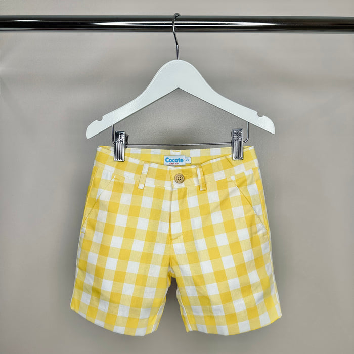 Yellow Gingham Shorts
